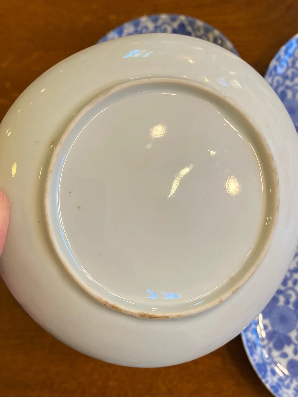 5 VTG Phoenix Bird Chrysanthemum Blue White Japanese Porcelain Plates Saucers